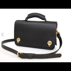 NEW BLACK Herz Leather Mini Satchel